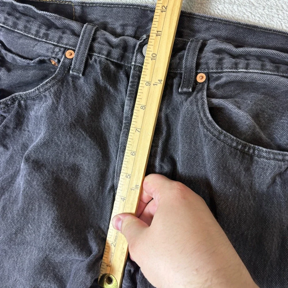 Levi's Jeans Men 32x30 (Fits 32x29) 501 Original‎ Fit Straight Leg Black Faded